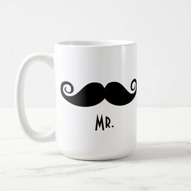 Mr Moustache & Mrs. Lips Coffee Mug (Left)