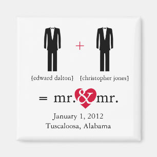 Mr &  Mr Do the Math Save the Date Magnet