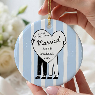 Mr & Mr First Christmas Married Ornament