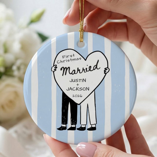 Mr & Mr First Christmas Married Ornament (Creator Uploaded)