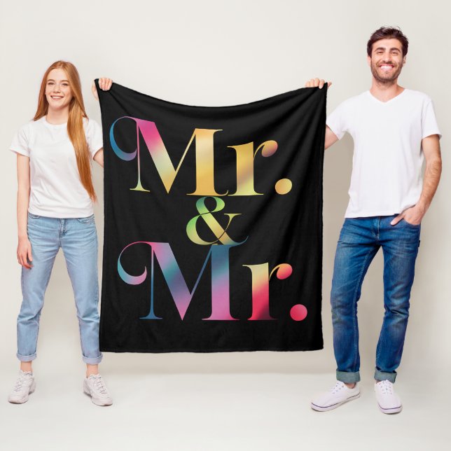 Mr. & Mr. Gay Bachelor Party Gay Marriage  Fleece Blanket (In Situ)
