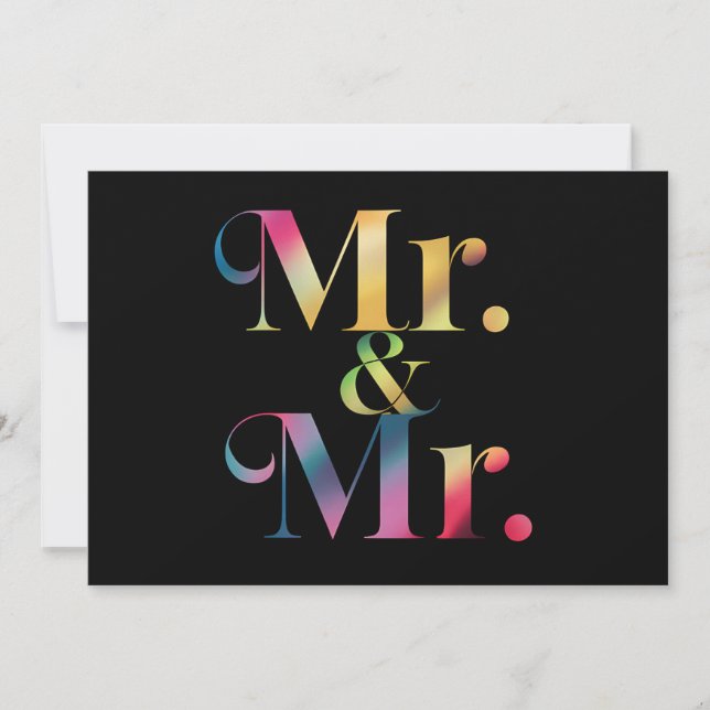 Mr. & Mr. Gay Bachelor Party Gay Marriage  Invitation (Front)