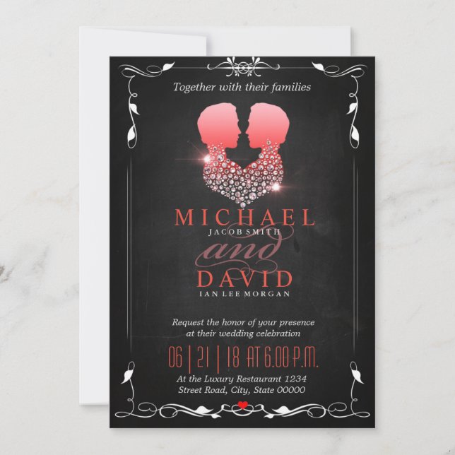 Mr.& Mr.  - Gay Wedding Invitation (Front)