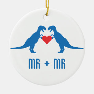 Mr+Mr- Love is Love Dinosaurs Ceramic Tree Decoration