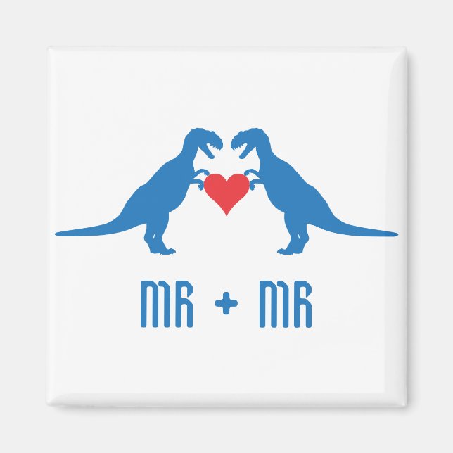 Mr+Mr - Love is Love Dinosaurs Magnet (Front)