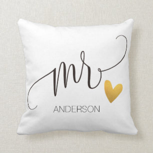 Mr. Mr.& Mrs.  Calligraphy Personlized Wedding-2 Cushion