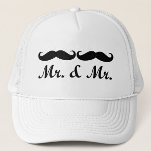 MR & MR MUSTACHE GAY MARRIAGE HAT