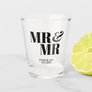 Mr & Mr Personalised Wedding Shot Glass Favour Gif