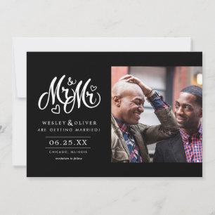 Mr. & Mr. Script - Save the Date with Photo
