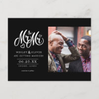 Mr. & Mr. Script - Save the Date with Photo
