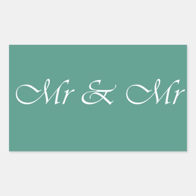 Mr & Mr Typography Rectangular Sticker (Front)