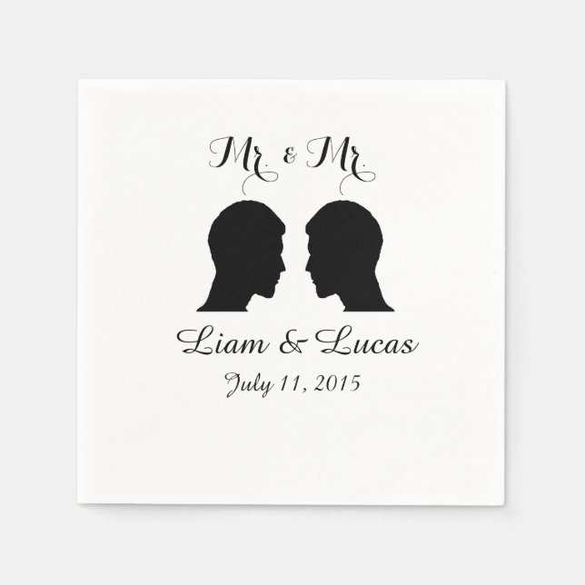 Mr. & Mr. Wedding Napkins (Front)