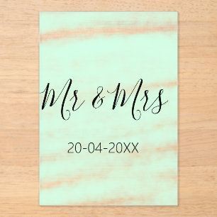 Mr & Mrs add family name date year wedding favor g Acrylic Invitations