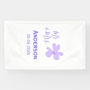 Mr & Mrs add family name date year wedding favor g Banner