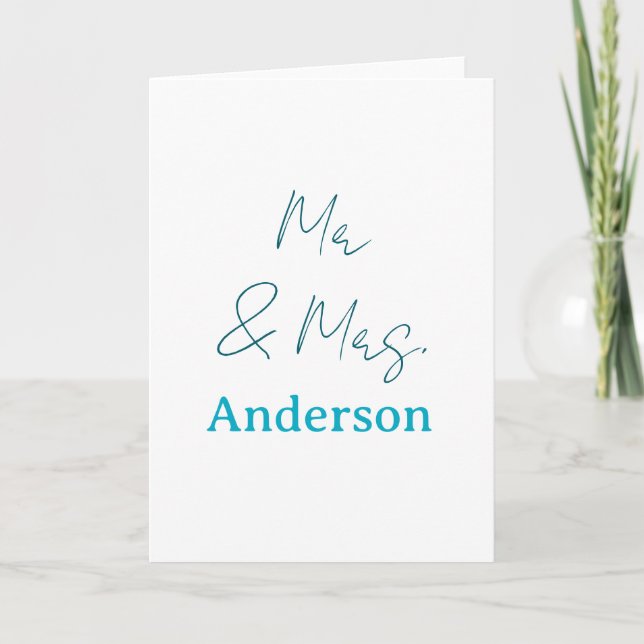 Mr & Mrs add family name date year wedding favor g Card (Front)