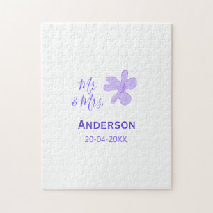 Mr & Mrs add family name date year wedding favor g Jigsaw Puzzle
