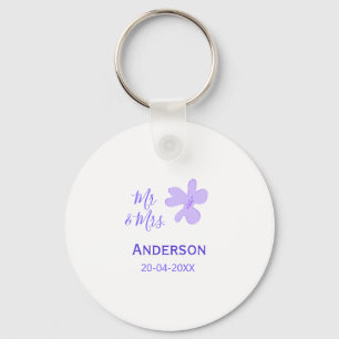 Mr & Mrs add family name date year wedding favor g Key Ring