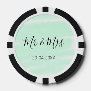 Mr & Mrs add family name date year wedding favor g Poker Chips