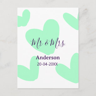 Mr & Mrs add family name date year wedding favor  Postcard