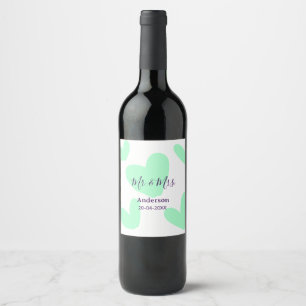 Mr & Mrs add family name date year wedding favor Wine Label