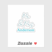 Mr & Mrs add family name date year wedding favour
