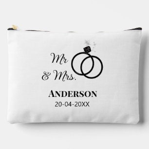 Mr & Mrs add family name date year wedding favour  Accessory Pouch