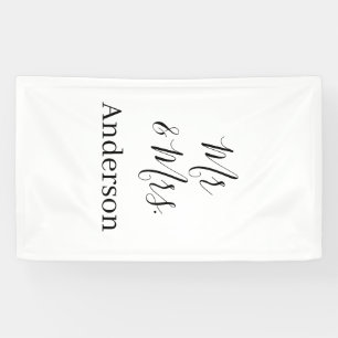 Mr & Mrs add family name date year wedding favour  Banner