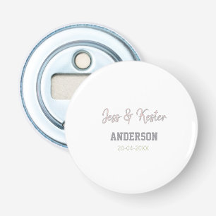 Mr & Mrs add family name date year wedding favour Bottle Opener