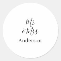 Mr & Mrs add family name date year wedding favour 