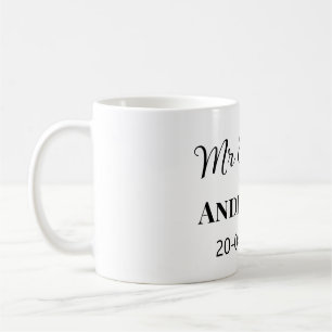 Mr & Mrs add family name date year wedding favour Coffee Mug