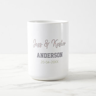 Mr & Mrs add family name date year wedding favour  Coffee Mug