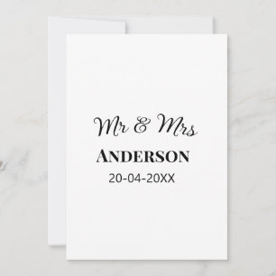Mr & Mrs add family name date year wedding favour  Invitation
