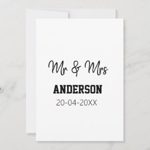 Mr & Mrs add family name date year wedding favour Invitation