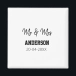 Mr & Mrs add family name date year wedding favour  Magnet<br><div class="desc">design</div>