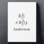 Mr & Mrs add family name date year wedding favour  Plaque<br><div class="desc">design</div>
