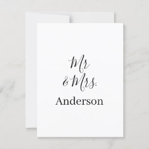 Mr & Mrs add family name date year wedding favour Postcard