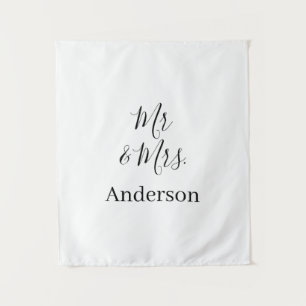 Mr & Mrs add family name date year wedding favour  Tapestry