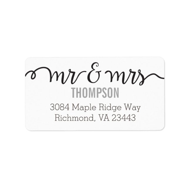 Mr & Mrs Address Labels (Front)