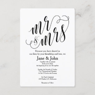 Mr. & Mrs. Basic Wedding Invitations