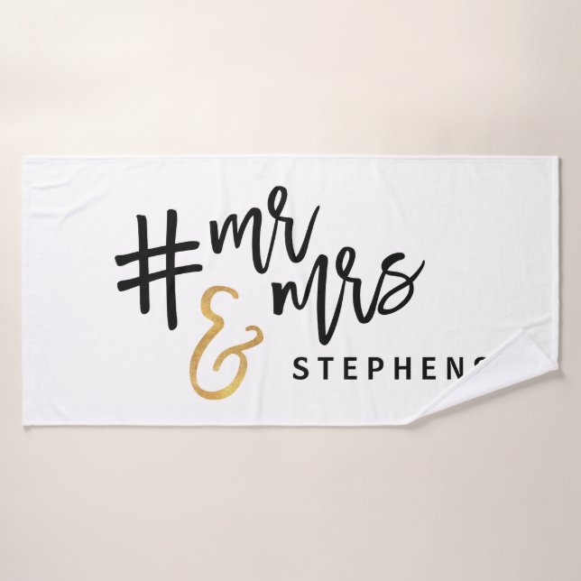 #mr & mrs bath towel (Bath Towel)