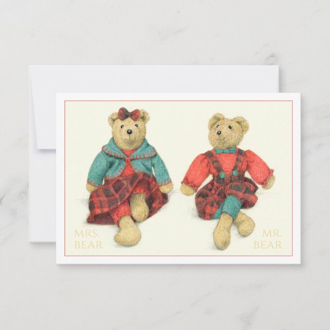 MR. & MRS. BEAR 3.5x5 Flat Card (Front)