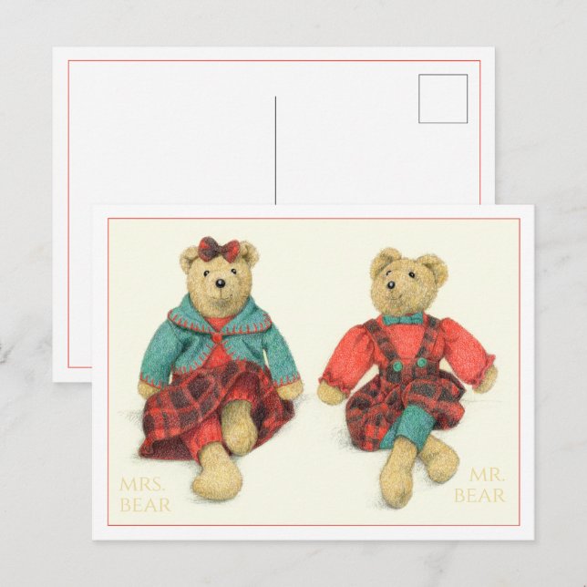 MR. & MRS. BEAR Postcard  (Front/Back)
