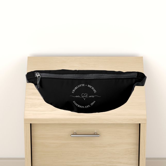 Mr mrs black white newlyweds bum bags (Creator Uploaded)