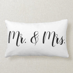 Mr. & Mrs. Bride And Groom Wedding Gift Lumbar Cushion