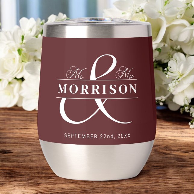 Mr Mrs Burgundy Wedding Favour  (Creator Uploaded)