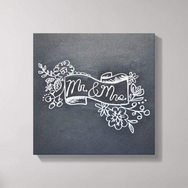 mr & mrs chalkboard art canvas (Front)