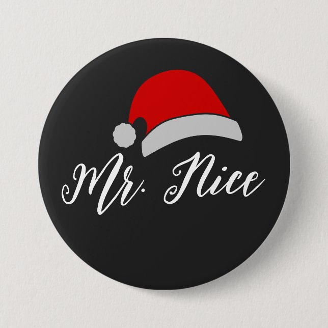 Mr & Mrs Christmas Button, Personalized Couple Gif 7.5 Cm Round Badge (Front)
