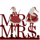 Mr & Mrs Claus Cake Topper
