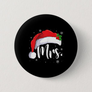Mr Mrs Claus Christmas Couples Matching His And He 6 Cm Round Badge
