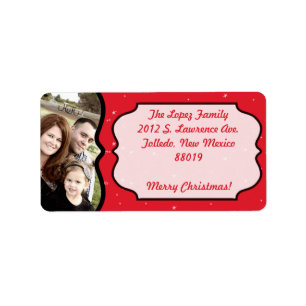 Mr. & Mrs. Claus Photo Christmas Mailing Label